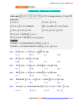 Tổng ôn tập TN THPT 2020 môn Toán: Tích phân