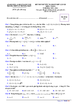Đề thi thử Toán tốt nghiệp THPT 2024 lần 3 trường THPT Lý Thường Kiệt – Hà Nội
