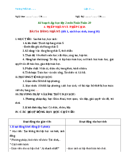 Giáo án Toán 2 sách Chân trời sáng tạo (cả năm) | Tuần 20 | Tiết 4