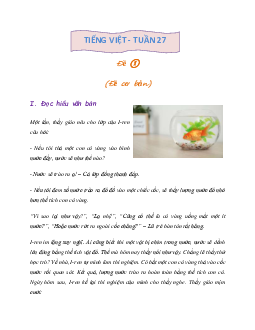 Bài tập cuối tuần lớp 3 môn Tiếng Việt Kết nối tri thức - Tuần 27 (Nâng cao)