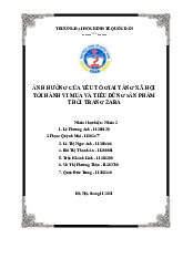 Nghiên cứu Hành vi Người tiêu dùng với Thương hiệu ZARA | Môn Hành vi người tiêu dùng - Đại học Kinh Tế Quốc Dân