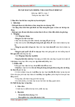 Giáo án Ôn tập chương 8 | Khoa Học Tự Nhiên 7 Kết nối tri thức
