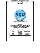 Tiểu luận Cơ sở văn hóa Việt Nam: Cấu trúc bữa ăn truyền thống và đặc trưng văn hóa ăn uống