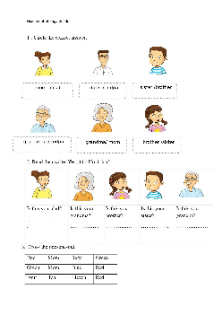Bài tập bổ trợ family and friends 2 national edition - Unit 1