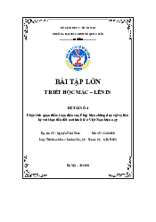 Phân tích quan điểm toàn diện của Phép biện chứng duy vật và liên hệ với thực tiễn đổi mới kinh tế ở Việt Nam hiện nay  - Triết học Mác Lenin | Đại học Kinh Tế Quốc Dân