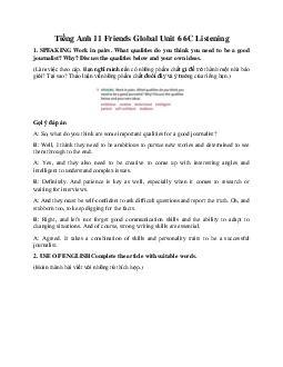 Giải Tiếng Anh 11 Unit 6 6C Listening | Friends Global