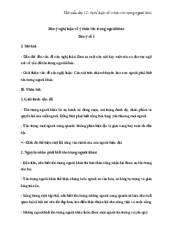 Nghị luận về ý thức tôn trọng người khác | Văn mẫu lớp 12