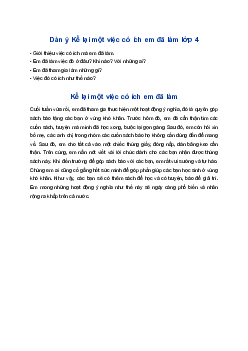 Kể lại một việc có ích em đã làm cùng bạn bè hoặc người thân | Tập làm văn 4