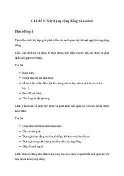 Giải Hoạt động trải nghiệm 11: Xây dựng cộng đồng văn minh | Cánh diều