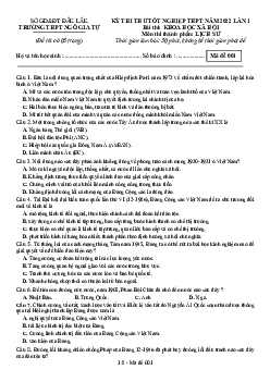 Đề thi thử THPT Quốc gia 2022 môn Lịch sử lần 1 trường THPT Ngô Gia Tự, Đắk Lắk