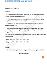 Đề cương môn Kinh tế vi mô 1 | Học viện Tài chính