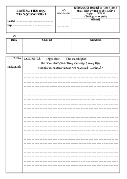 Đề thi học kì 2 môn Tiếng Việt lớp 4 năm học 2017 - 2018 theo Thông tư 22