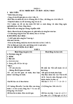 Giáo án môn Toán 1 - Tuần 3 | sách Cánh Diều (Cả năm)