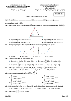 Đề giữa kỳ 1 Toán 11 năm 2023 – 2024 trường THPT Lương Ngọc Quyến – Thái Nguyên