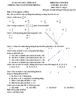 Đề cuối kì 2 Toán 6 năm 2022 – 2023 trường THCS Nguyễn Tri Phương – TT Huế