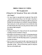 Phong trào Cần Vương: Lịch sử và Diễn biến (VHTH 23/1)