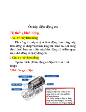 Ôn tập điện động cơ - Hệ thống khởi động và máy phát điện Môn Thương mại điện tử | Trường Đại học Công nghiệp Thành phố Hồ Chí Minh