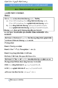 Chuyên đề trắc nghiệm tính đơn điệu của hàm số – Nguyễn Bảo Vương Toán 12
