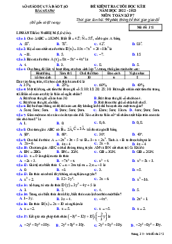 Đề thi cuối học kì 2 Toán 7 năm 2022 – 2023 sở GD&ĐT Bắc Giang