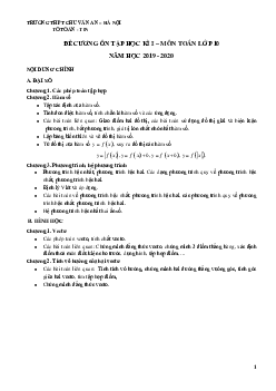 Đề cương ôn tập HK1 Toán 10 năm 2019 – 2020 trường Chu Văn An – Hà Nội