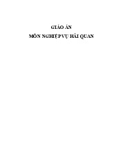 Giáo án Môn Nghiệp vụ hải quan | Đại học Kinh Tế Quốc Dân