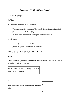 Giải Tiếng Anh 6 Unit 7: A Closer Look 1 | Global Success