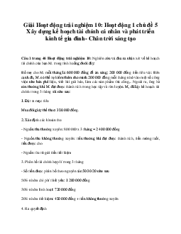 Giải Hoạt động trải nghiệm 10: Hoạt động 1 chủ đề 5 Chân Trời Sáng Tạo