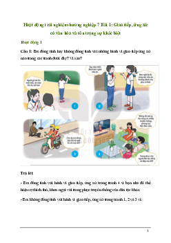 Giải Hoạt động trải nghiệm 7: Giao tiếp, ứng xử có văn hóa và tôn trọng sự khác biệt | Kết nối tri thức