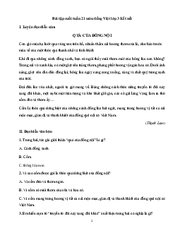 Phiếu bài tập cuối tuần tiếng Việt lớp 3 Tuần 21 (cơ bản) | Kết nối tri thức