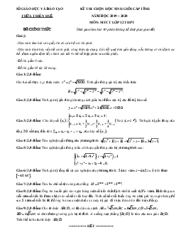Đề chọn học sinh giỏi MTCT 12 năm 2019 – 2020 sở GD&ĐT Thừa Thiên Huế