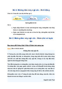 Bài 2: Những đám mây ngũ sắc trang 58 lớp 3 Tập 2 Chân trời sáng tạo