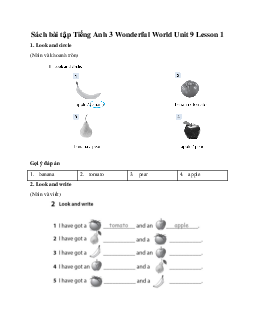 Giải SBT Tiếng Anh 3 Wonderful World Unit 9 My Favourite Food Lesson 1