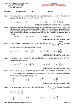 Tuyển chọn TOP 152 bài toán vận dụng cao trong các đề thi thử – Nguyễn Văn Rin