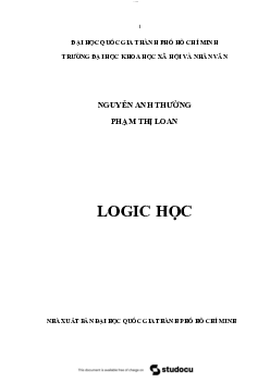 Giáo trình giảng dạy | Logic học | Đại học Khoa học Xã hội và Nhân văn, Đại học Quốc gia Thành phố HCM