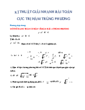 Kĩ Thuật Giải Nhanh Cực Trị Hàm Bậc 4 Trùng Phương | Toán 12