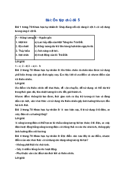 Giải Khoa học tự nhiên 9 Chân trời sáng tạo Ôn tập chủ đề 5