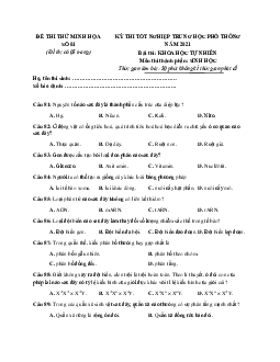 Đề thi thử theo cấu trúc Đề minh họa 2021 môn Sinh học có đáp án số 1