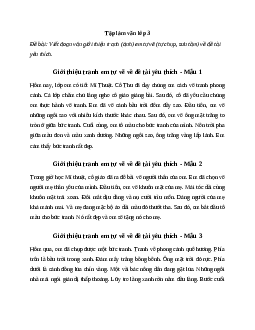 Tập làm văn lớp 3: Giới thiệu tranh (ảnh) em tự vẽ (tự chụp, sưu tầm) về đề tài yêu thích - Cánh Diều