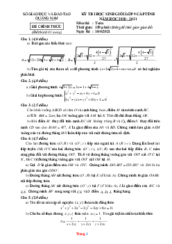 Đề thi học sinh giỏi lớp 9 cấp tỉnh năm 2020-2021 Sở GD Quảng Nam (có đáp án và lời giải chi tiết)