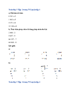 Giải SGK Toán lớp 3 trang 75 Luyện tập chung tập 2 | Cánh diều