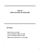 Chương 7: Phân Tích Dãy Số Thời Gian và Phương Pháp Dự Báo môn Thống kê trong kinh tế và kinh doanh | Trường Đại học Kinh tế Quốc dân
