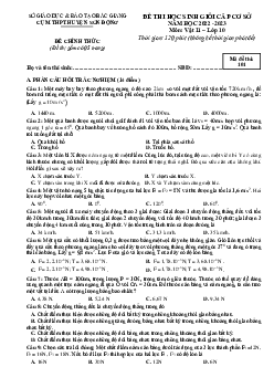 Đề thi học sinh giỏi Lý 10 cụm trường Sơn Động 2022-2023 có đáp án