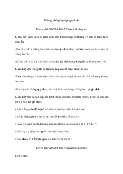 GDCD 8 Bài 7: Phòng, chống bạo lực gia đình - Chân trời sáng tạo