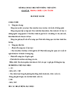 Chủ đề 28: Trong chiếc cặp của em | Bài 5 | Giáo án Tiếng Việt 1 bộ sách Chân trời sáng tạo