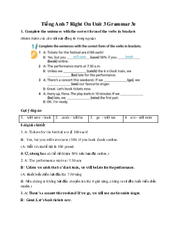 Tiếng Anh 7 Right On Unit 3 Grammar 3e