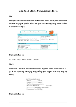 Giải Tiếng Anh 6 Starter Unit: Language Focus 1 - Friends Plus