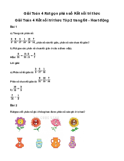 Giải Toán lớp 4 Bài 56: Rút gọn phân số | Kết nối tri thức