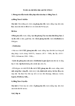 Giải Lịch sử 11 Bài 6: Hành trình đi đến độc lập dân tộc ở Đông Nam Á | Chân trời sáng taoh