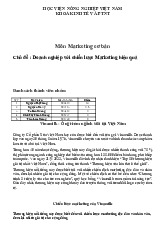 Chủ đề : Doanh nghiệp với chiến lược Marketing hiệu quả môn Chuyên ngành Marketing | Học viện Nông nghiệp Việt Nam