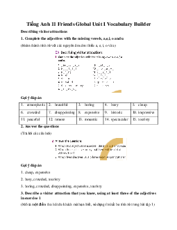 Giải Tiếng Anh 11  Unit I Vocabulary Builder | Friends Global